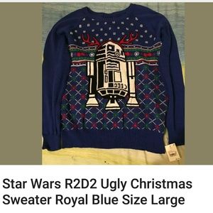 Star Wars R2D2 Ugly Christmas Sweater Royal Blue
